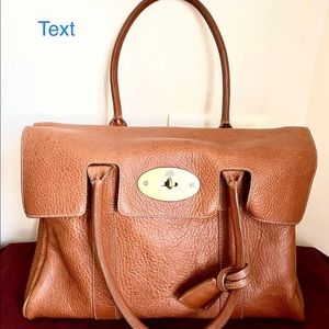 Mulberry icon leather tan bag tote style  with microfiber lining inside